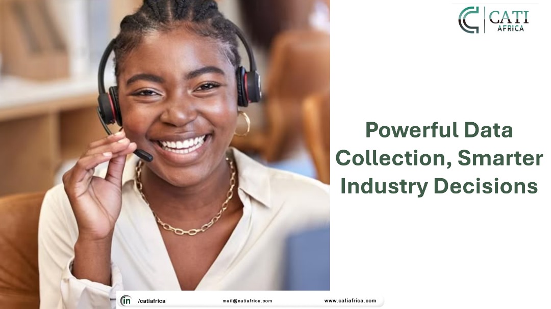 CATI interviewer in Mali conducting phone interviews to support regional research studies.