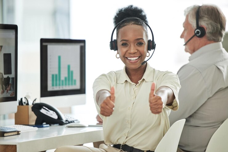 Interviewer conducting a real-time telephone survey using CATI for inclusive data collection.