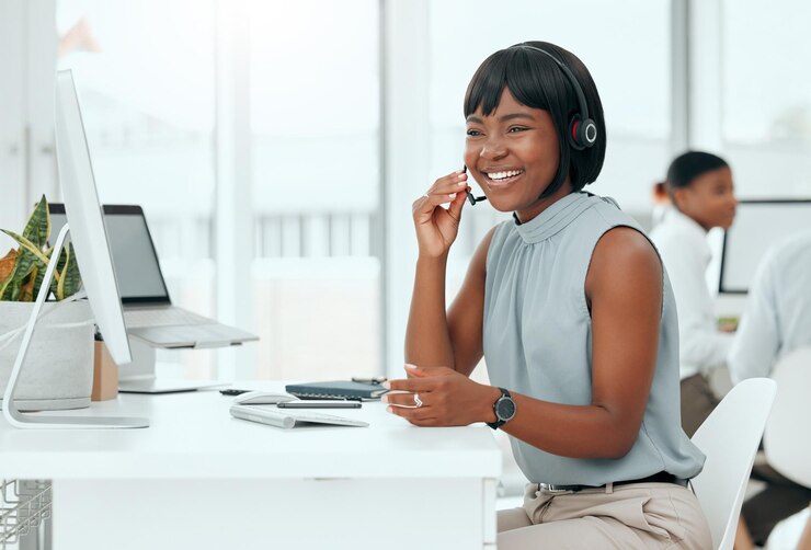 Professional conducting telephone interviews and surveys in Nigeria for impactful data collection