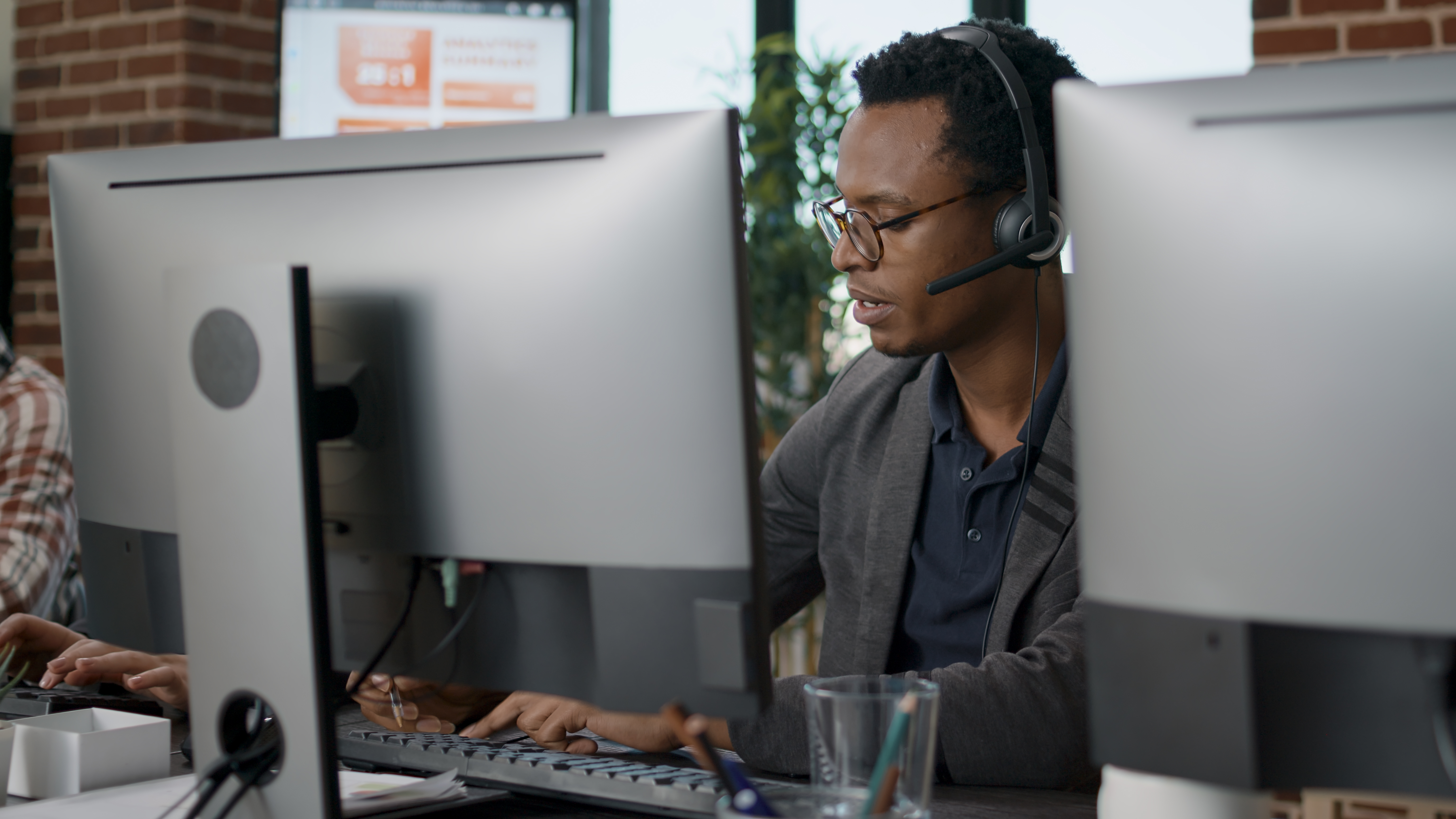 CATI operator conducting a telephone survey targeting rural populations