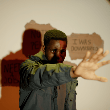 A youth of south african downsized due to lack of job availability 