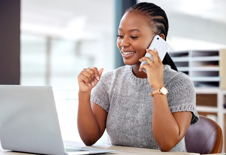 A visual representation of telephone surveys in Africa connecting researchers with rural and urban communities.
